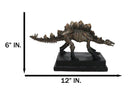 Faux Taxidermy Stegosaurus Dinosaur Fossil Figurine On Museum Display Base Stand