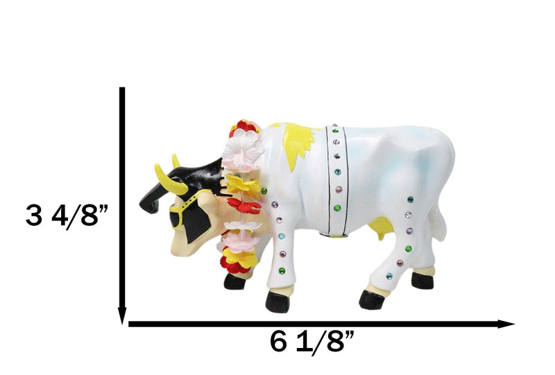Cow Parade King of Rock N Roll Cow In White Jumpsuit Collector's Figurine
