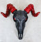 Gothic Goat of Mendes Baphomet Belial Ram Skull Red Horns Wall Decor