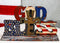 Rustic Western Patriotic United States Flag With Cross God Bless Desktop Plaque