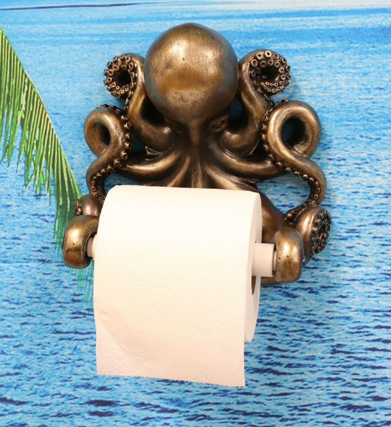 Nautical Ocean Kraken Cthulhu Octopus Toilet Paper Holder Bathroom Wall Decor