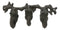 Rustic Country Cast Iron Squirrel On Tree Branch 4-Peg Wall Coat Hooks 13"L