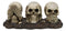 Ossuary Skeletons Gothic See Hear Speak No Evil Grinning Skulls Figurine 6.75"L