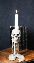 Wick of The Damned Melting Skull Brown Candlestick Taper Candle Holder FIgurine