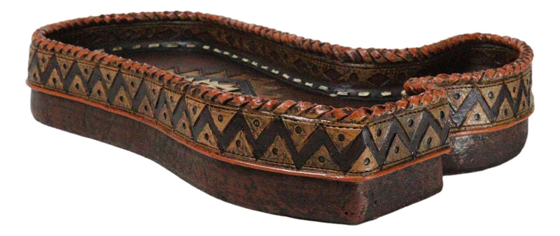 Southwest Rustic Aztec Navajo Diamond Pattern Cowboy Boot Jewelry Coin Dish Tray