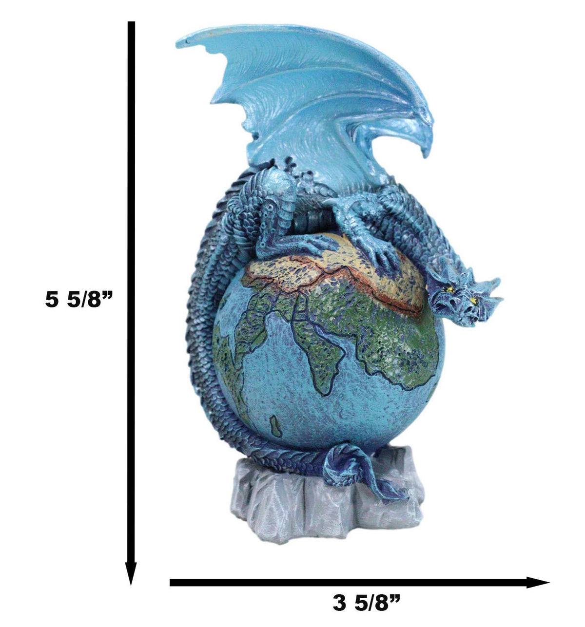 Celestial Solar Galaxy Planet Earth Terrestrial Guardian Blue Dragon Figurine