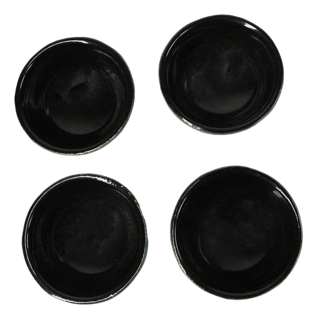 Soft Green Textured Japanese Tetsubin Style Cast Iron Mini Tea Cups Set of 4
