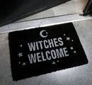 Witches Welcome Crescent Moon And Stars Coir Coconut Fiber Floor Mat Doormat