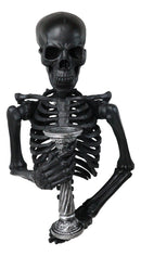 De Mortuis Hallow Impaled Grinning Bone Skeleton Wall Candleholder Sculpture 18"