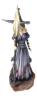 Amy Brown Fantasy Halloween Bewitching Autumn Witch With Broomstick Figurine