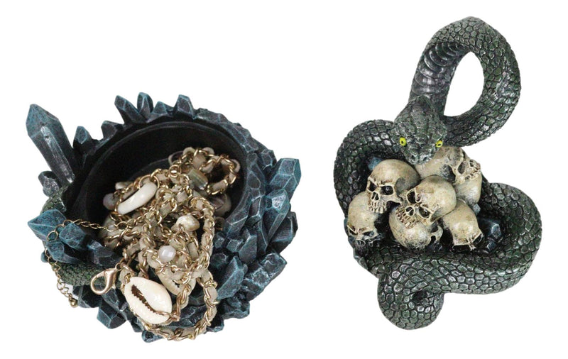 Coiled Attacking Snake On Mound of Skulls at Crystal Rock Quarry Figurine
