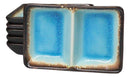 Pack Of 6 Blue Sky Aozora Kannyu Ceramic Two Compartment Rectangle Sauce Dishes