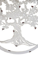 White 24"D Oversized Celtic Tree of Life Medallion Metal Wall Circle Plaque
