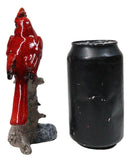 Northern Red Cardinals Bird Perching on Tree Branch Figurine Glossy Finish
