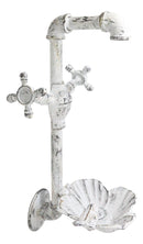 Cast Iron Antiqued White Spigot Faucet Bird On Flower Wall Bird Feeder Bath 16"H