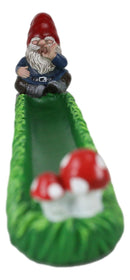 Gnaughty Pot High Smoking Gnome Toadstool Mushrooms Greens Incense Burner Holder