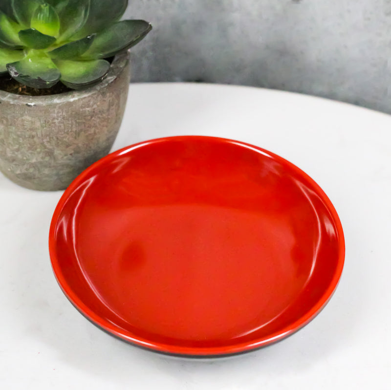 Pack Of 10 Red And Black Melamine Dipping Sauce Or Condiment Round Dishes 4"D