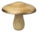 Pack Of 2 Rustic Handcrafted Hardwood Acacia Mushrooms With Golden Edge Decors