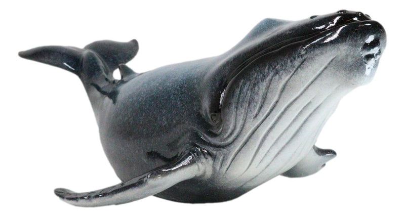 Large Nautical Ocean Marine Baleen Blue Humpback Whale Swimming Figurine 17"L
