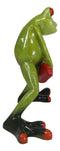 Wild Rock Band Electric Guitarist Green Toad Frog Rocking It Out Figurine