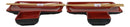 Red Black Melamine Wavy Sushi Plates Sauce Dishes And Chopsticks Set Serves 2