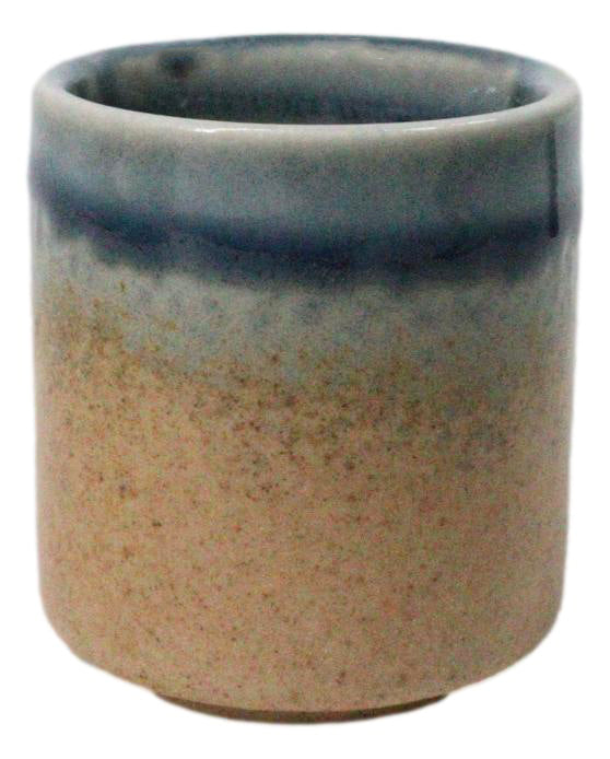 Set of 6 Artistic Blue River Sand Ao Nagashi Porcelain 1.25oz Ochoko Yuzu Cups