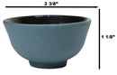 Teal Blue Textured Japanese Tetsubin Style Cast Iron Mini Tea Cups Set of 4