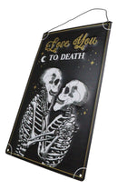 Set Of 2 Love Never Dies Gothic Wedding Love You To Death Metal Wall Signs Decor