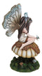Whimsical Enchanted Garden Butterfly Fairy Sitting On Wild Mushroom Figurine