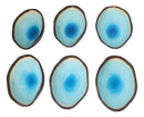 Pack Of 6 Blue Aozora Kannyu Porcelain Irregular Shaped Small Rice Bowls 10oz