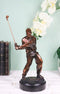 Pro Golfer Swinging Golf Club Bronze Electroplated Figurine With Pedestal 11"H