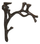 Pack of 2 Cast Iron Nature Flora Fauna Twig Branch Wall Shelf Brackets 7"H