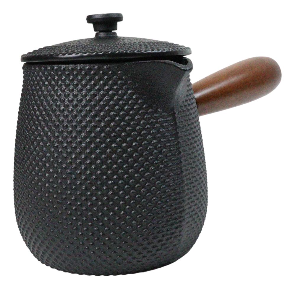 Kyusu Style Side Handle Hobnails Cast Iron Teapot 18oz With Enameled Interior