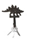 Pack Of 2 Cast Iron Rustic Jurassic Stegosaurus Dinosaur Wall Hook Sculptures