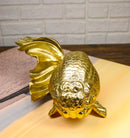 Auspicious Realistic Goldfish Gold Fish Sculpture 8"L Nautical Marine Decor