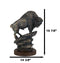 Large 20"H North American Grassland Plains Bison Buffalo On Rocky Slope Statue