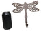 Set Of 2 Rustic Cast Iron Dragonfly with Scrollwork Filigree Wings Wall Hooks