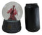 Fantasy Celtic Quadrilateral Knotwork Red Volcano Dragon Water Globe Figurine