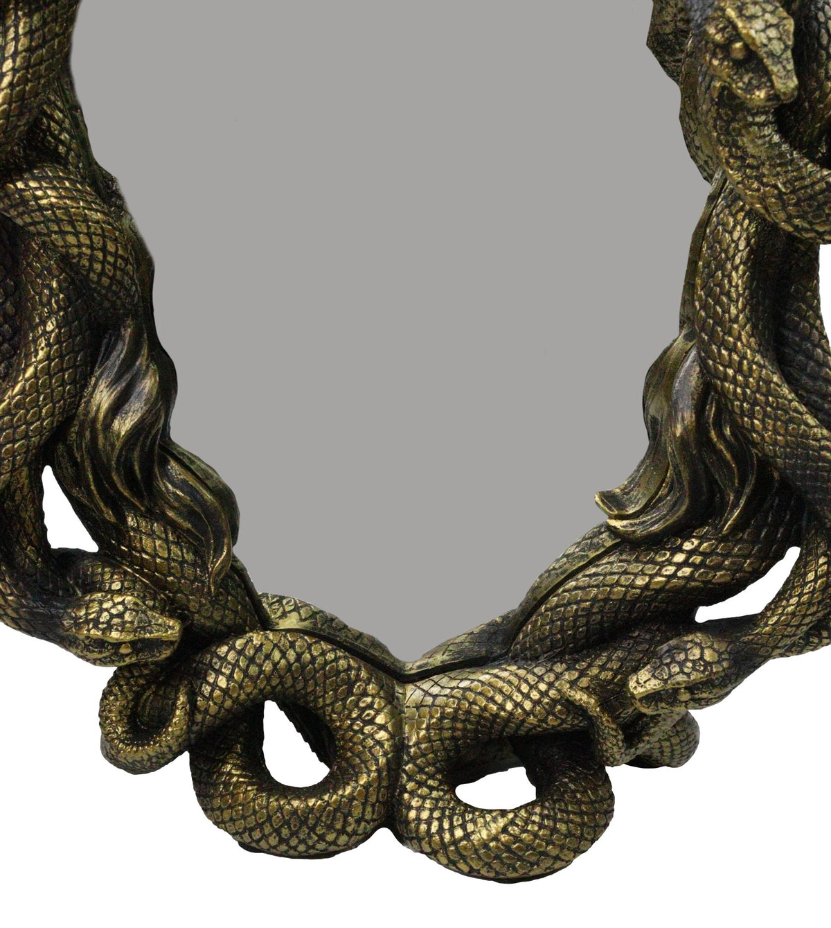 Ebros Greek Goddess Medusa Gorgon Snake Hair Freestanding Table Mirror 11.25"H