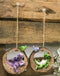 Pack of 2 Whimsical Green Purple Dragons With Birds In Tree Ring Decor Ornaments