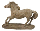 Western Wild And Free Open Grasslands Galloping Horse Faux Wood Figurine 9"L