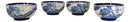 Pack Of 4 Blue Japanese Hokusai Great Wave Ceramic Soup Rice Salad Bowls 22oz