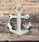 Set Of 6 Distressed White Marine Sailor Ship Anchor Cabinet Door Pull Knobs