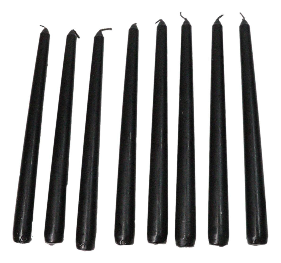 Pack of 8 Witchcraft Ritual Spell Vampire Blood Black Red Taper Candles 10"
