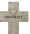 Rustic Inspirational Tuscany Vintage Love Never Fails Heart Relief Wall Cross