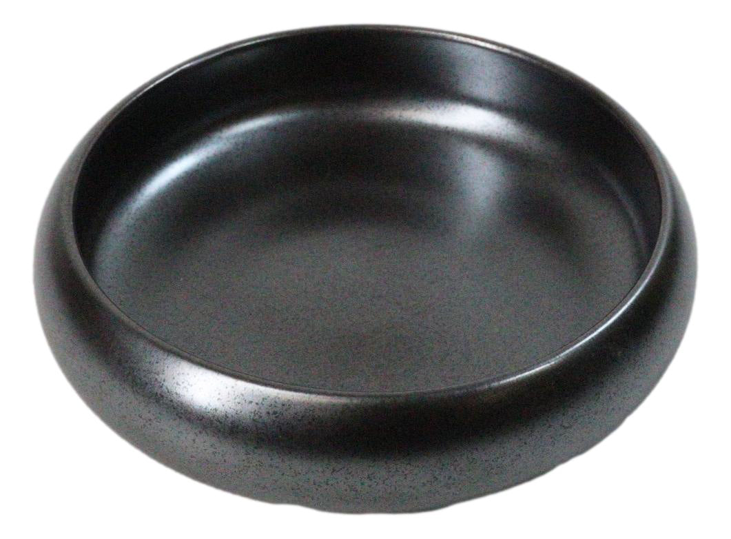 Pack of 6 Black Tetsu Kesho Round Appetizer Salad Banchan Deep Dish Plates 5"D