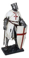 Templar White Cloak Caped Medieval Crusader Axeman Knight At Day's End Figurine