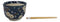 Midnight Blue Plum Blossoms Large 24Oz Donburi Ramen Bowl With Chopsticks Set
