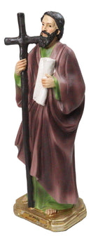 Christian Apostle Of Jesus Martyr Saint Philip With Tall Cross Figurine 8"H