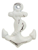 Set Of 6 Aged White Marine Sea Sailor Ship Anchor Drawer Cabinet Door Pull Knobs